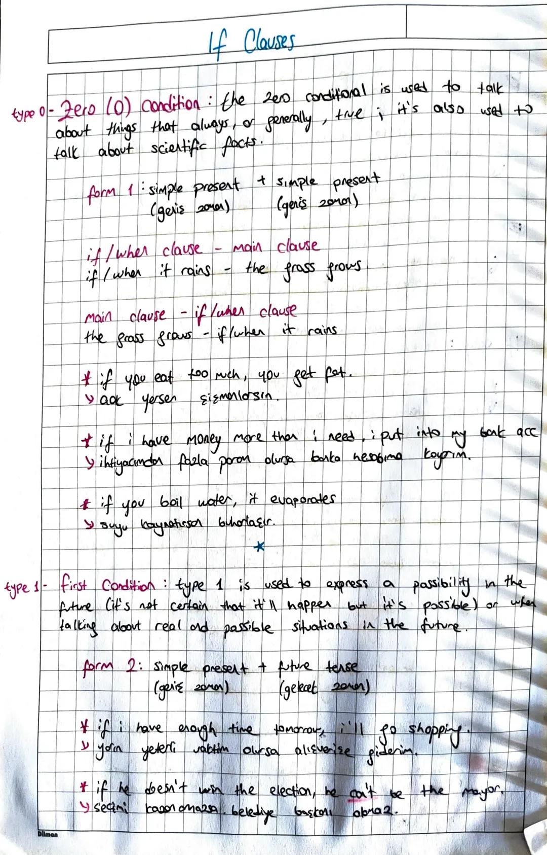 # If Clauses
type 0-Zero (0) condition: the 200 conditional is used to talk
about things that always, or generally, true i it's also used t