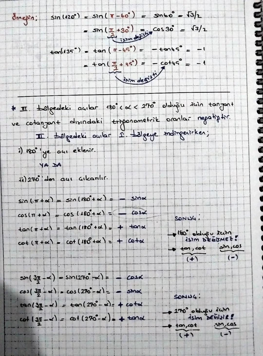 ** Balpelere Göre Trigonometrik fonksiyonların işaretleri.
$
=30°$
I. Balge
Ⅱ. Balge
I. BÖLGE
I. BOLGE
Herkes (+)
Sever (sin +)
COST