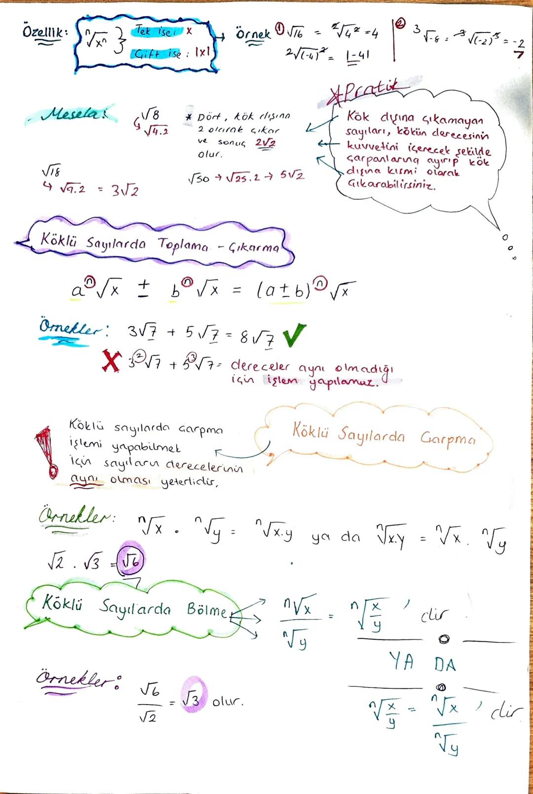 0
n
7NEDİR?
? ? ? ? ?
00
KÖKLÜ
SAYILAR
m bir reel
Sayı
ve
n
x =
(n), 2)
5 bir pozitif tam
' = m denklemini sağlayan x değerine
√√√x = {n tek