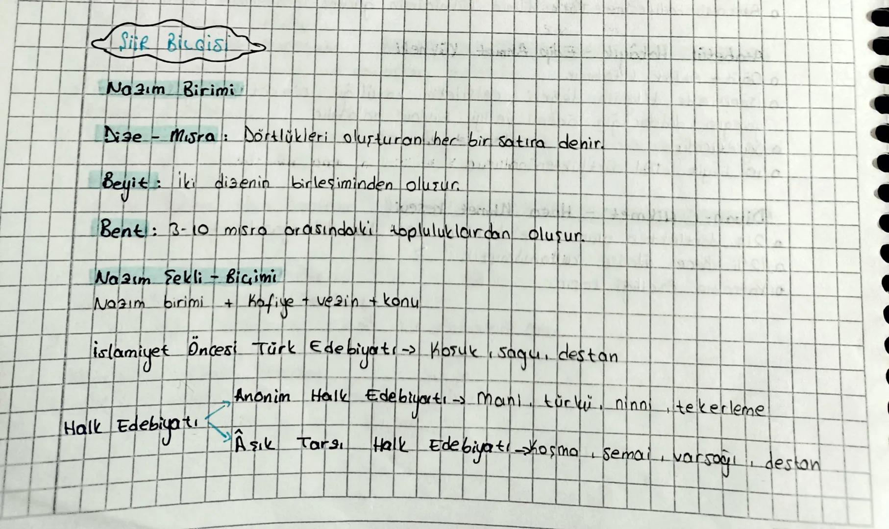 Siir Bilgis
Nazim Birimi
Dize - Misra: Dörtlükleri oluşturan her bir satıra denir.
Beyit: iki disenin birleşiminden oluzur.
Bent: 3-10 misro
