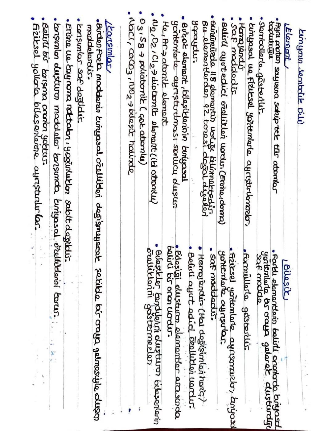 Element ve bileşik farkı