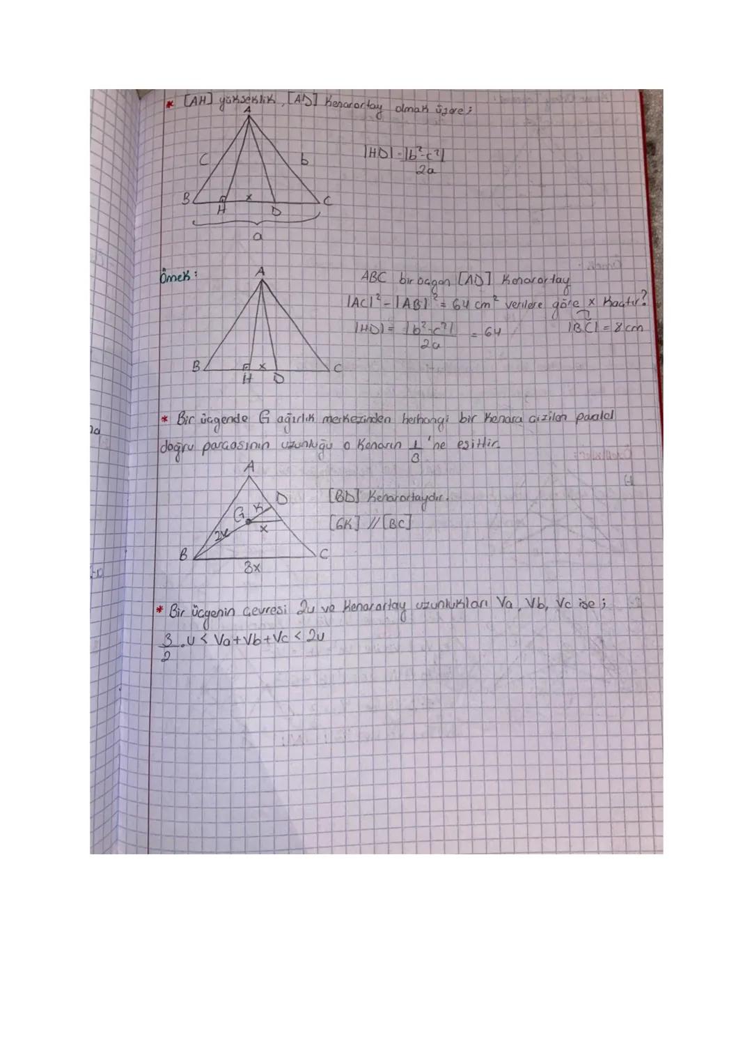 -Kenar Ortay
Kenarları iki esit parçaya bölen uzunlu
f
1x
D
E
24
C
Örnek:
B
34-1
x+3 G
x+3=2x
x=3
Uzunluğa Kenarortay
denir
ABC bir jagen
IG