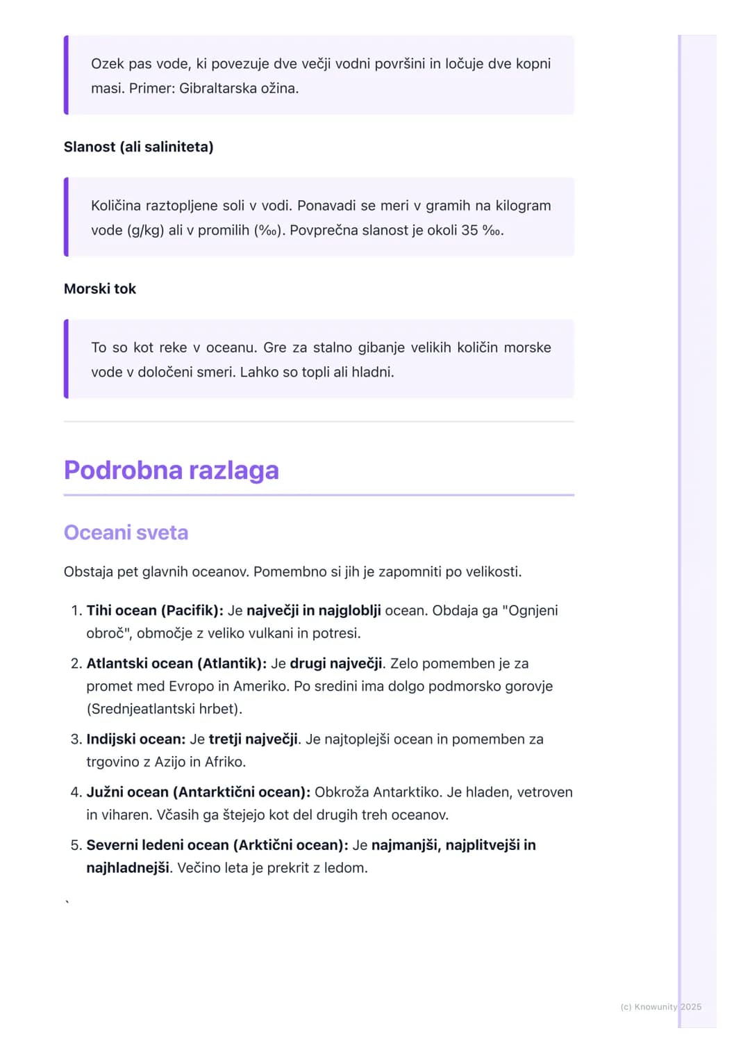 # Oceani in morja
Uvod v oceane in morja
Oceani in morja pokrivajo večino našega planeta, približno 71%. So ogromni
vodni prostori slane v
