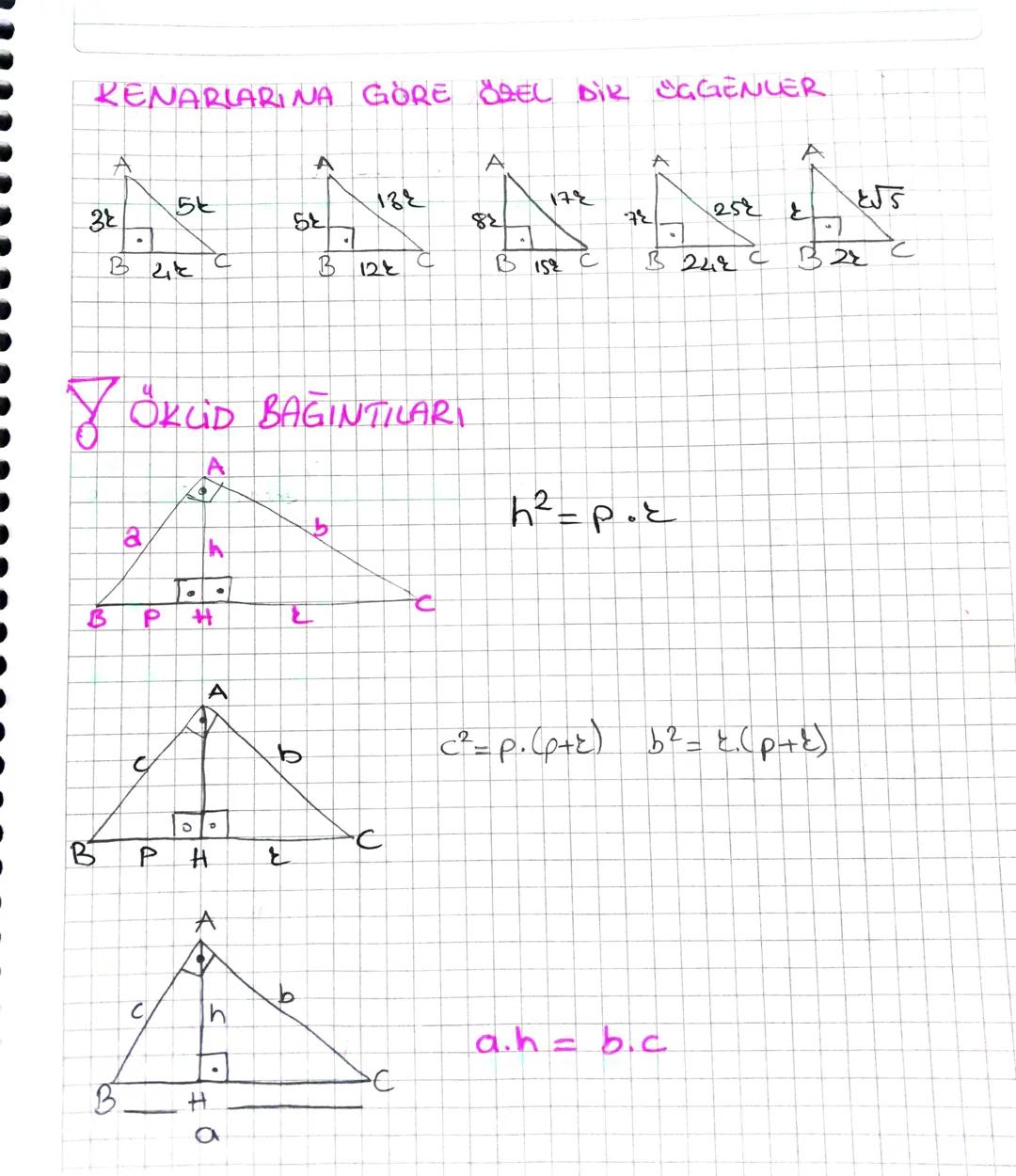 KENARLARINA GÖRE ÖZEL DİR “GGENLER
A
A
A
A
5
132
172
32
252
SE
82
72
と
BLE
B 12E
B 15%
C
B 242 C B22
C
8 ÖKLİD BAĞINTILARI
h²=p.z
B
a
th
P
•