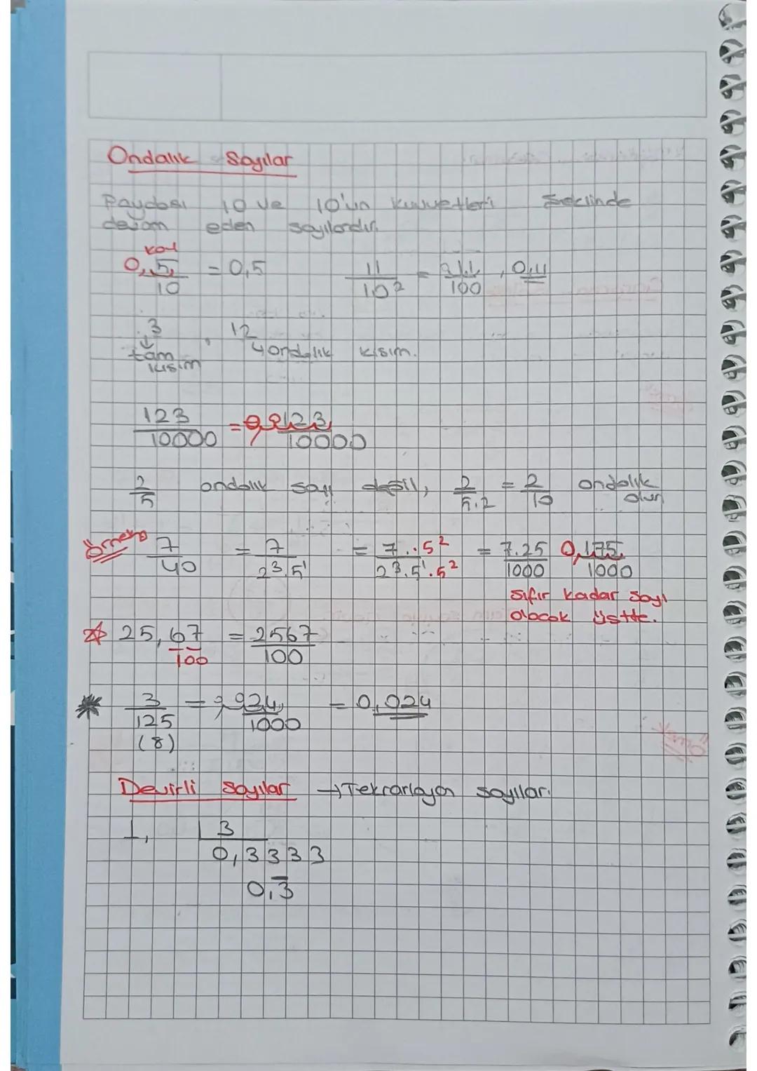 # Ondalık Sayılar
Paydası 10 ve 10'un kuvvetleri şeklinde
devom eden sayılardır
kol
0,5 =0,5
10
$
\frac{11}{10^2} = \frac{11}{100}, 0,11$